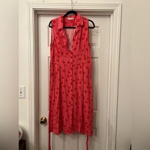 Pink Floral Sleeveless Dress